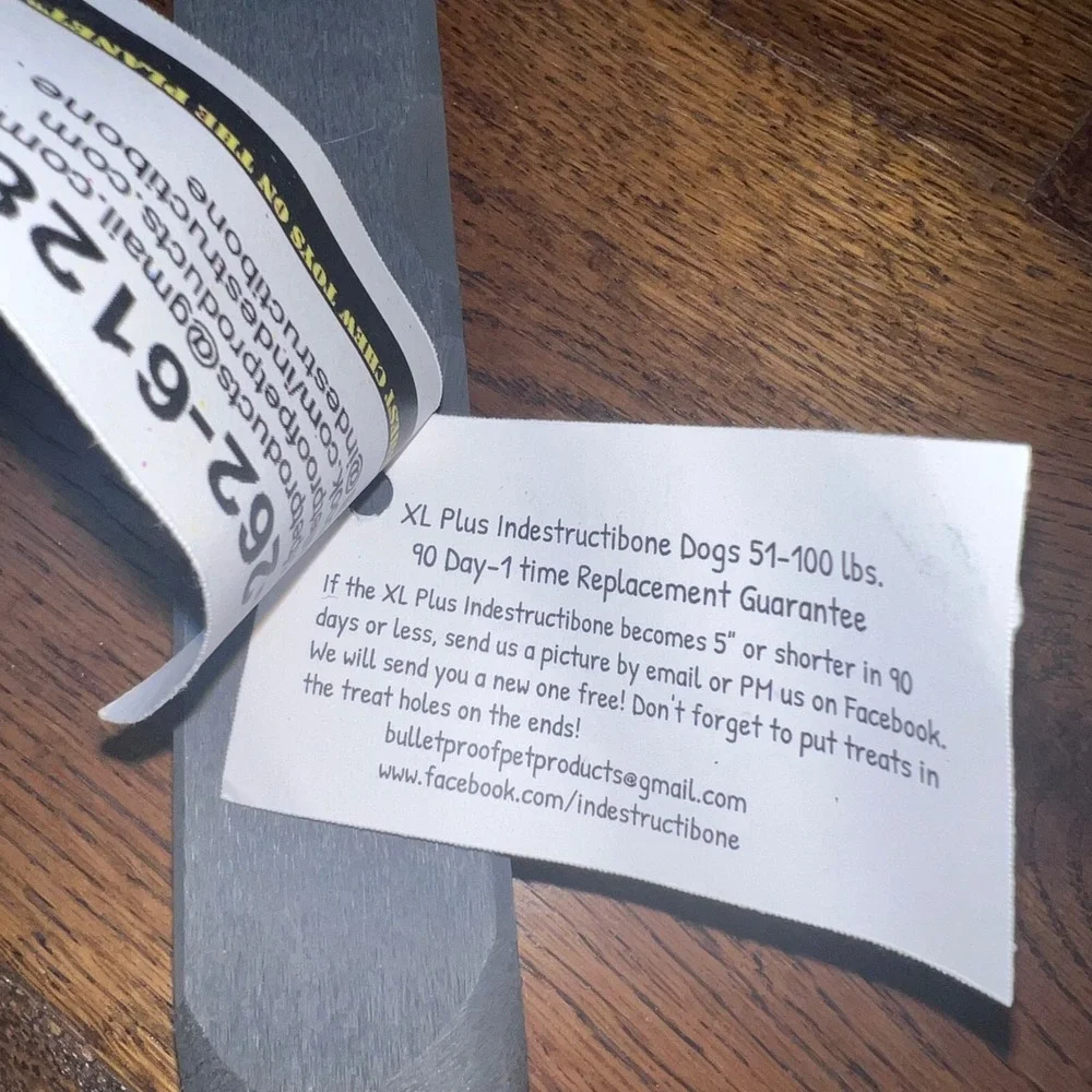 Bulletproof for Aggressive chewers Indestructibone XL Plus Dog Grey 51-100 lbs - Picture 2 of 5